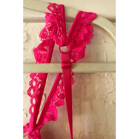💞Victoria’s Secret, Hot Pink Lacey Corset/Negligee💞 Circa mid 2010’s, Size 34 C - Picture 9 of 16